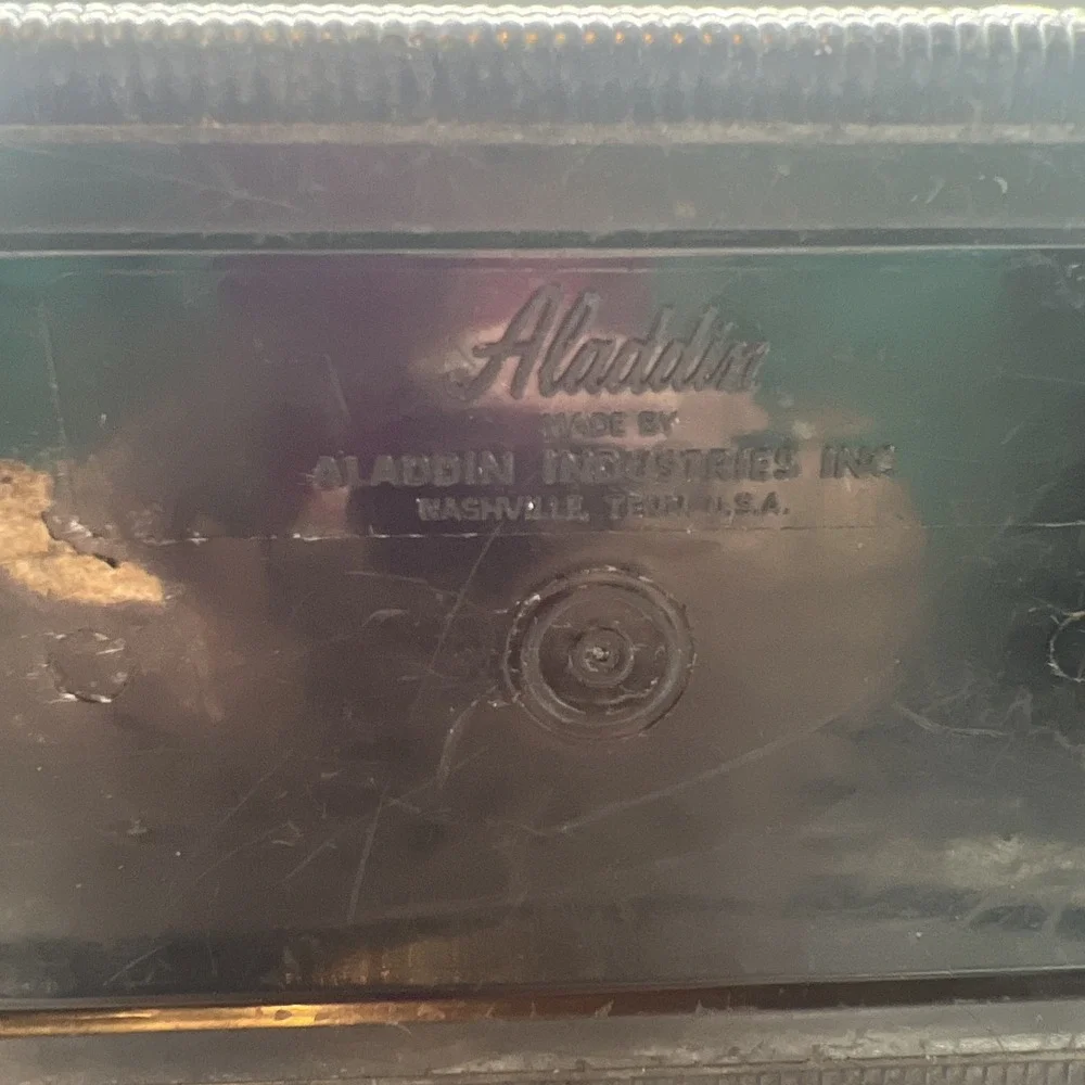 Vintage Alladin Black Plastic Lunchbox - Lunch Bucket Movie Prop